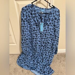 Draper James blue floral long sleeve dress